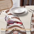 thumbnail image 4 of Vintage Gnome with Hat Coffee Cup Round Tablecloth 54 inches Coffee Beans Brown Plaid Waterproof Oil-Proof Table Cloth Round Table Cover for Holiday Party Picnic Dinner Decor Indoor and Outdoor Use, 4 of 9