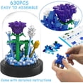 thumbnail image 6 of Flower Bouquets Building Sets, 630PCS Building Blocks, Blue Rose Building Bricks with Dust Cover Home Decor, Gifts for Mom, Gifts for Girlfriend Lover Wife Women, 6 of 7