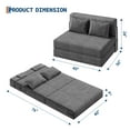 thumbnail image 2 of Sofá Cama Plegable de 76" - Futón Convertible de Tamaño Individual con Almohada y Colchón Plegable, Tela de Lino Moderna para Espacio Pequeño, Sala de Estar, Dormitorio, 2 of 14