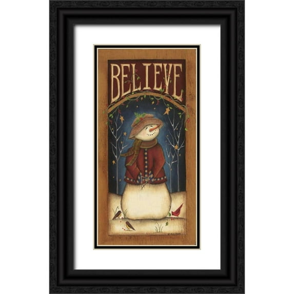 Lewis, Kim 11x18 Black Ornate Wood Framed with Double Matting Museum Art Print Titled - Believe