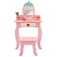 thumbnail image 6 of SESSLIFE Kids Vanity Set with Mirror and Drawers, Wooden Princess Makeup Desk Set, Toddler Dressing Table Set, Pretend Play Kids Vanity Table and Chair Set for Little Girls aged 3+, Pink, 6 of 10