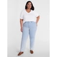 thumbnail image 2 of Terra & Sky Women's Plus Size V Neck Tee with Short Sleeves, Size 0X-5X, 2 of 5