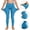 Light Blue, variant on FSYBOA Girls Leggings Size 5T, High Waist Fashion Casual Stretch Fall Bottoms Black