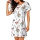 thumbnail image 2 of Easygdp Funny Chicken Camisón de manga corta para mujer, informal, estampado, 2 of 6