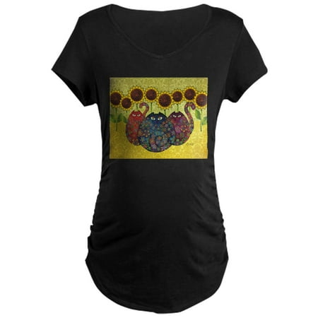 

CafePress - Cats And Sunflowers Maternity T Shirt - Maternity Dark T-Shirt