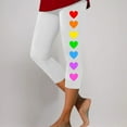 thumbnail image 2 of lcziwo Capri Workout Leggings for Women Valentine's Day Heart Print Tight Capris Casual Elastic High Waisted Cropped Yoga Pants White XL,, 2 of 5