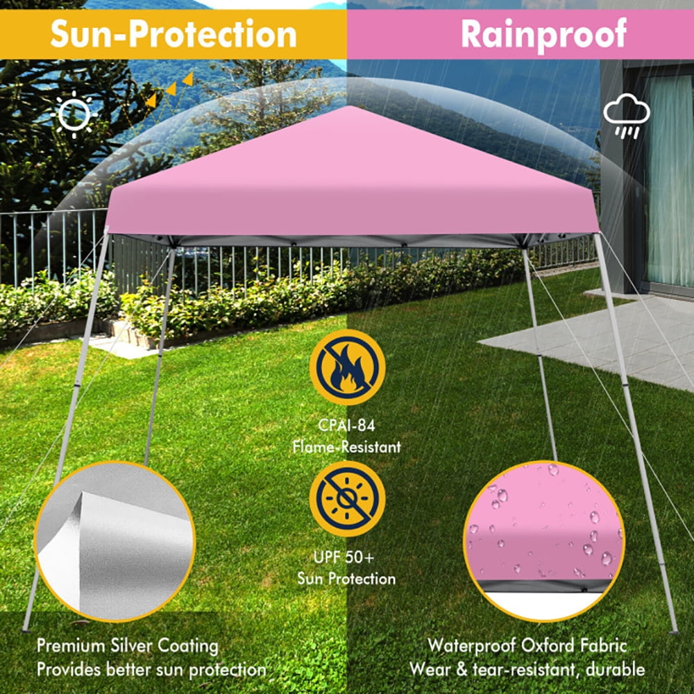 Aimee Lii 10 x 10 Feet Outdoor Instant Pop-up Canopy with Carrying Bag, Awnings for Patio Waterproof, Pink Aimee Lii 10 x 10 Feet Outdoor Instant Pop-up Canopy with Carrying Bag, Awnings for Patio Waterproof, Pink