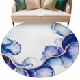 thumbnail image 2 of Abstract Art Round Living Room Rugs 8 ft, Watercolor Purple Water Wave Gradient Modern Washable Large Area Rug with Non-Slip Sturdy Edge Binding Round Carpet for Dining Room Kitchen Office, 2 of 9