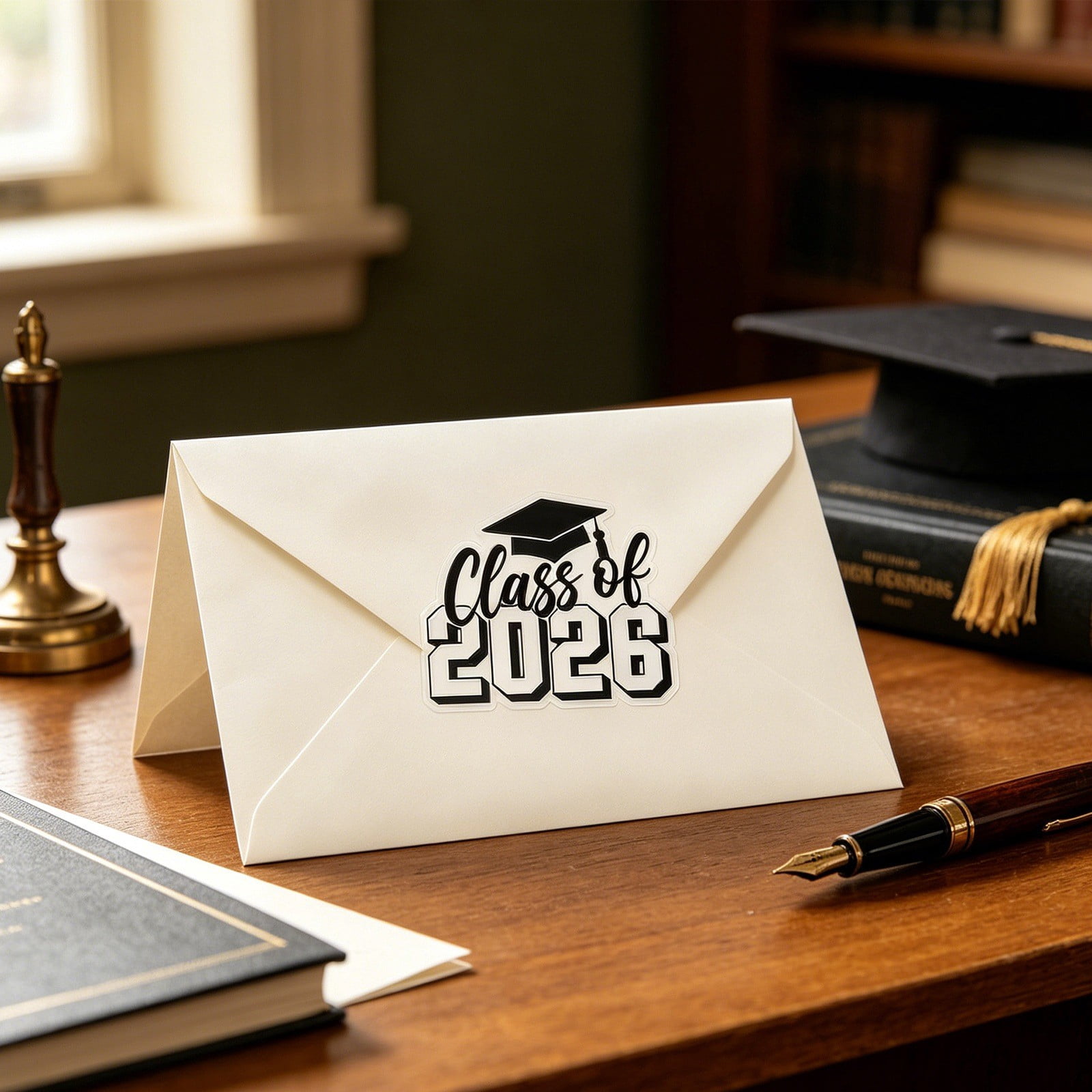 Graduation Stickers Class of 2026, 2 Inch Clear Waterproof Vinyl for Party Envelope Seals, Congrats Gift Labels, Scrapbook Decorations and Craft Supplies 60 Pcs