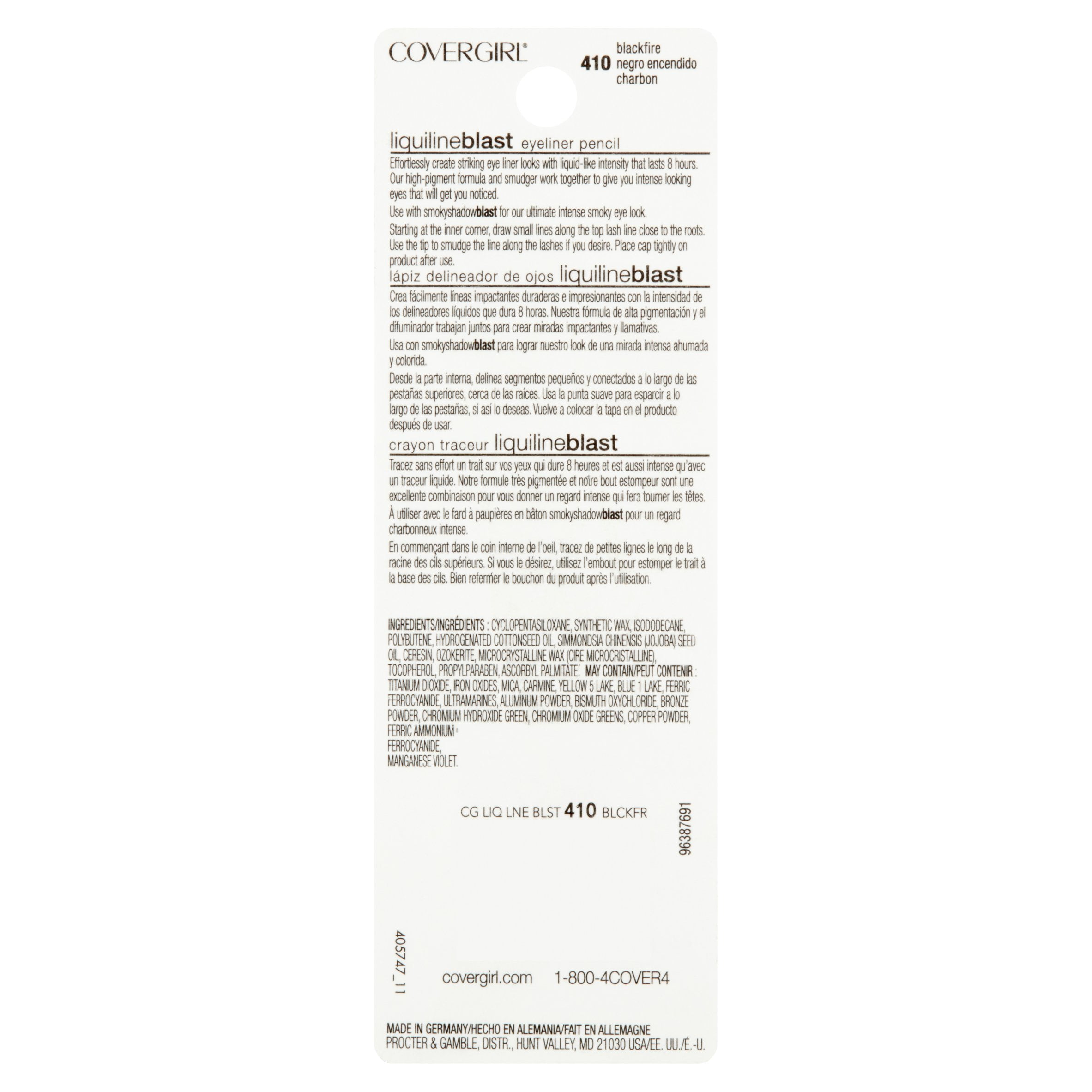 COVERGIRL LiquilineBlast Eyeliner Pencil, Blackfire
