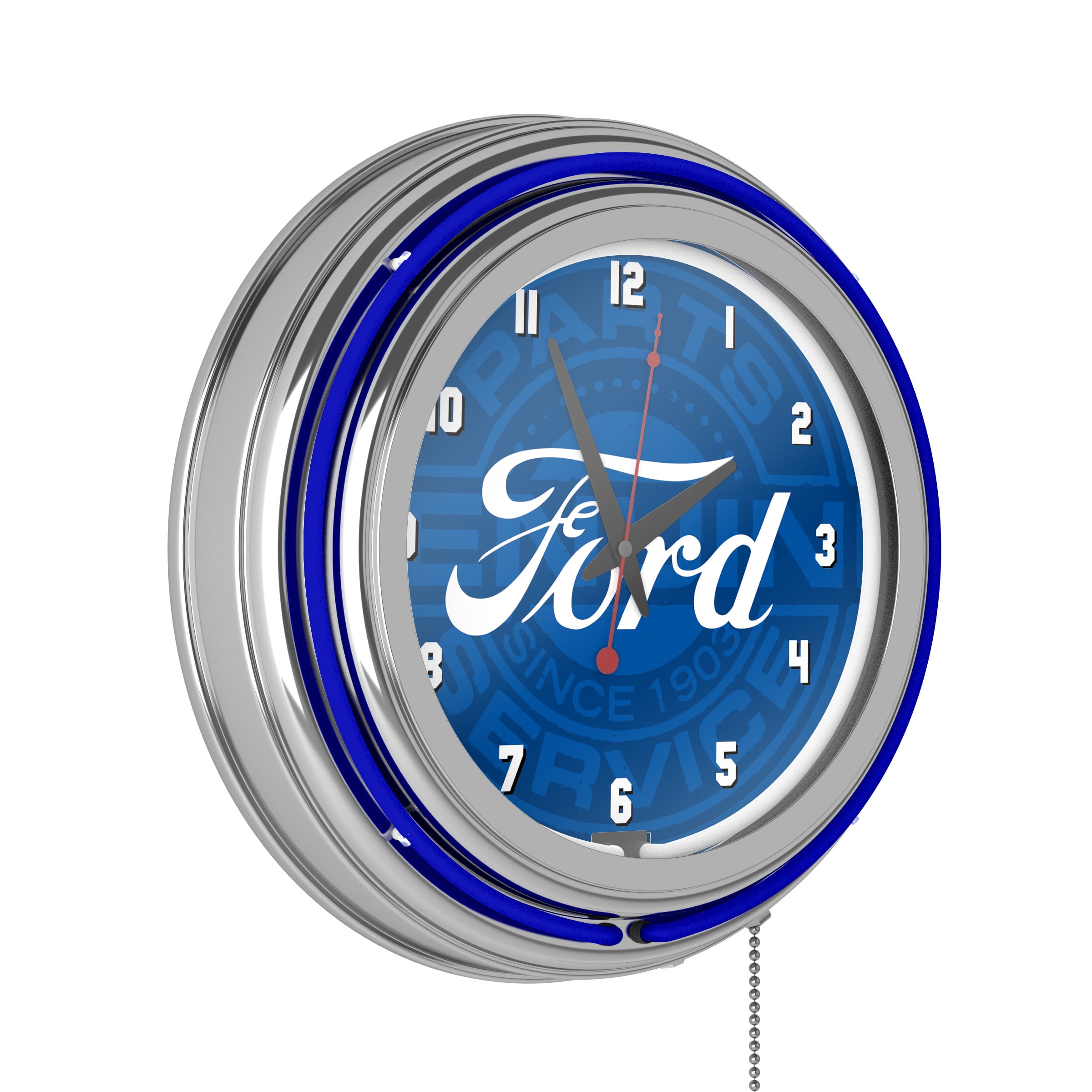 Ford Chrome Double Rung Neon Clock Ford Genuine Parts Walmart Com Walmart Com