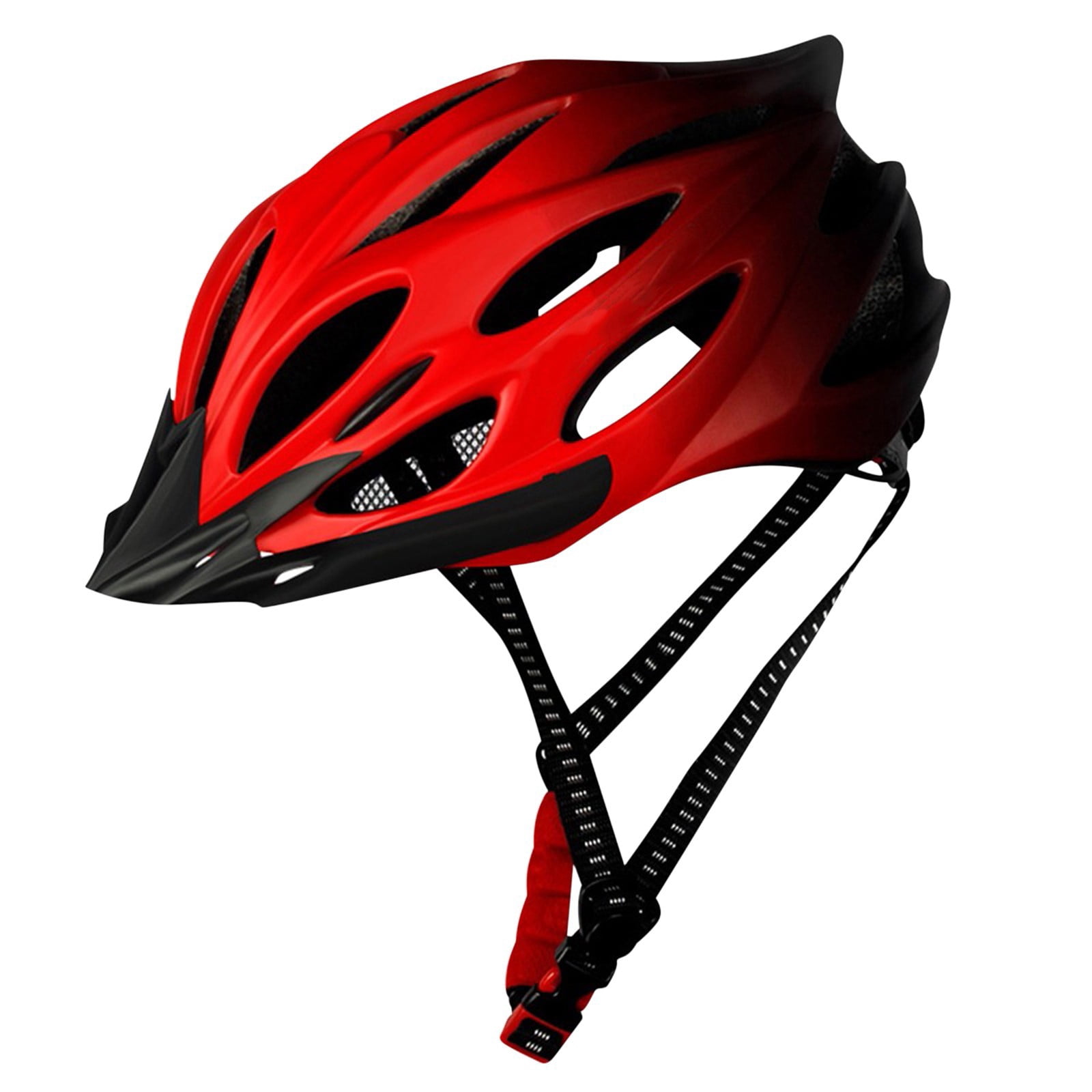 Bike Helmet With Led Light Breathable Bicycle Helmets With Adjustable Hat Rope For Outdoor Riding(Red-31X21X16Cm)