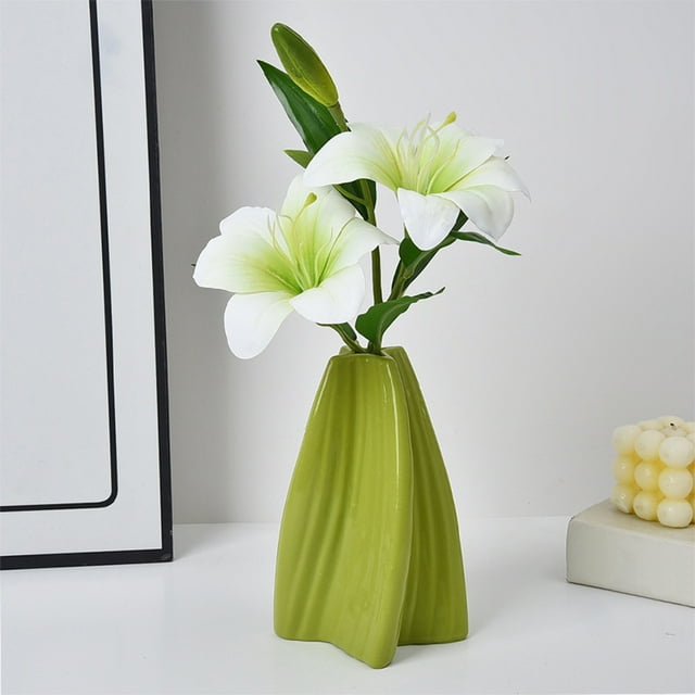 Artificial Flowers for Outdoors,Artificial Flowers for Desktop,Decorative Plastic Vase for Artificial Flowers Contemporary Home Decoration Centerpieces for Tabletop Wedding Party