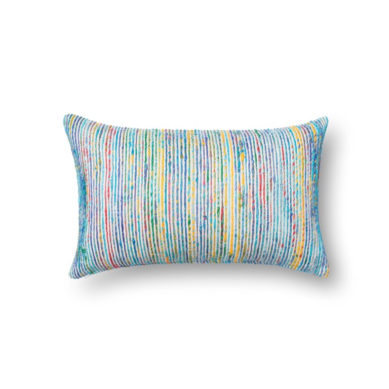 Accent Pillow-Navy Textured Stripes With Sequins 20X20