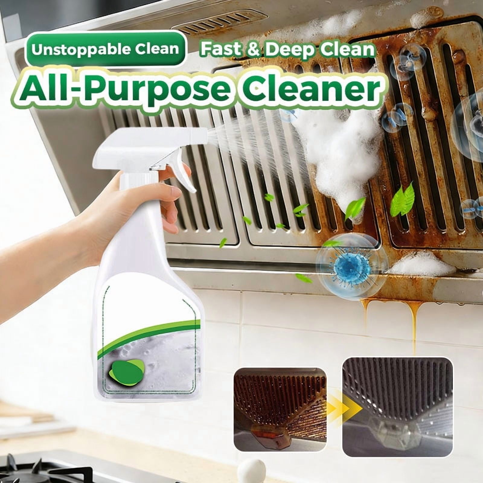 Hiroekza Cleaning Supplies, Cleaning Products, All-Purpose Powerful Cleaner For Kitchen 300ml, Household Essentials
