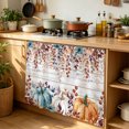 thumbnail image 6 of Orange Blue Pumpkin Fall Cabinet Curtain 35"Wx35"L,Dustproof Under Sink Skirt W/ Self Adhesive Tape,Thanksgiving Maple Leaf Vintage Cabinet Curtain Cover for Kitchen Sink,Bathroom Vanity,Laundry Room, 6 of 9