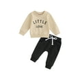 thumbnail image 1 of ZAXARRA Garçons Tout-Petits Automne Tenues Lettre Impression Col Rond Sweat-Shirts à Manches Longues et Pantalons 2Pcs Vêtements Ensemble, 1 of 9