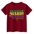 thumbnail image 3 of Abcomgle Mardi Gras Shirts for Girls Size 10-12 Carnival Mardi Gras Shirts for Kids Crewneck Short Sleeve Shirts for Kids Girls Spring Funny Holiday Tee Top Girls, 3 of 3