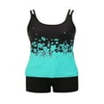 thumbnail image 4 of Plus Size Swimsuits for Women Two Piece Tankini Top Boyshort Bathing Suits Tummy Control Swimwear, 4 of 6