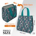 thumbnail image 3 of Pioneer Flower Floral Print Pattern Insulated Lunch Bag for Women & Adults,Large Portable Soft Cooler Lunch Bag,Thermal Food Storage Tote with Pearl Cotton,8.66L,8.75x5.75x9.5 Inch, 3 of 6