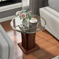 thumbnail image 5 of Furniture of America Lantler Round Glass Top End Table in Dark Cherry, 5 of 10