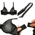 thumbnail image 7 of YANDW Sexy Sheer See Through Bras Unlined Underwire Lace Mesh Non Padded Plus Sizes Bralette 42D, Black, 7 of 7