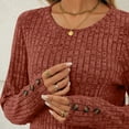 thumbnail image 3 of SUNBS Sweaters for Womens Long Sleeve Shirts Button Cuffs Tunic Blouse Fashion Outfits, 3 of 9