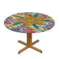 thumbnail image 3 of nygtbtfer Round Table Cover Elastic Tablecloth Colorful Shapes Floral Flower Art Tablecloth Elastic Edge Fitted Table Cover Leaves 42-46, 3 of 8