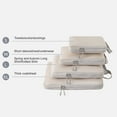 thumbnail image 4 of Compression Packing Cubes for Suitcases Travel 4 Set Expandable Travel Bags Organizer for Luggage, Compression Set of 4 Travel Organizer Cubes, Beige, 4 of 4