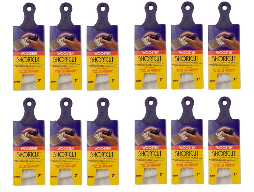 12 Wooster Brush Q32112 Shortcut Angle Sash Paintbrush, 2Inch, White