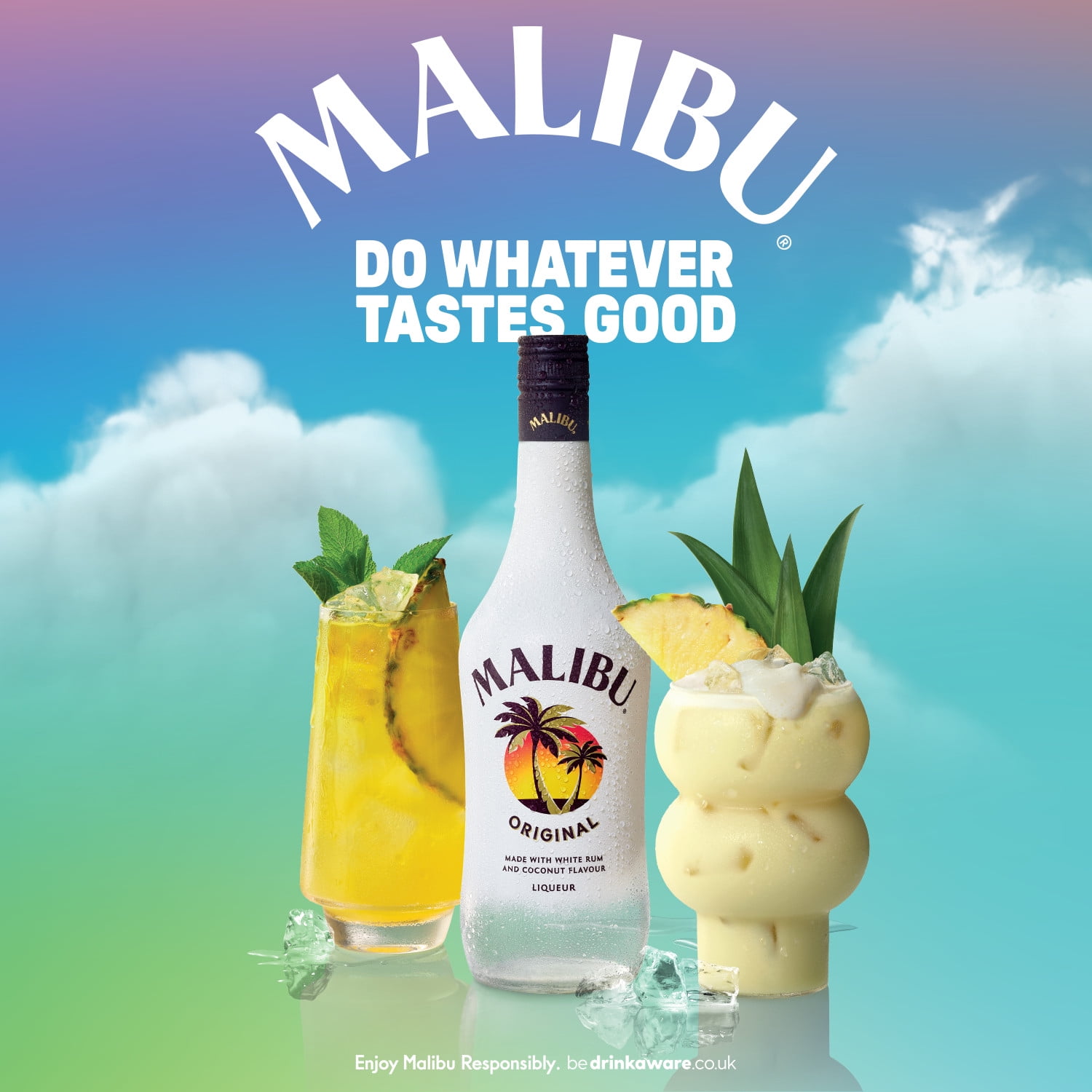 Malibu White Rum with Coconut Liqueur, 1.75 L Bottle, 21% ABV