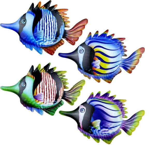 Metal Wall Art Under $5! Kadlawus Iron Art Long Mouth Fish Wall Hanging, Metal Wall Decoration for Living Room, Bedroom, Office, Handcrafted Sculpture, Rustic Home Decor, Unique Gift Idea