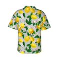 thumbnail image 3 of Fotbe Lemon Seamless Pattern Oil Painting Effect Hawaiian Shirt for Men Unisex Summer Beach Casual Short Sleeve Cotton Linen Button Down Shirts-Small, 3 of 9