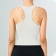 thumbnail image 4 of Tops Verdes Oscuros para las Mujeres Alta Elasticidad Nervadura sin Costuras Top Deportivo con Acolchado, Tops de Punto Blanco para las Mujeres, 4 of 9