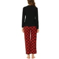 thumbnail image 3 of Conjunto de pijamas para mujer INSPIRE CHIC con blusas de cuadros y pantalones de lounge con bolsillos M Rojo, 3 of 5