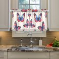 thumbnail image 2 of Yayeee Kitchen Curtains Light Filtering 27"x36" Rod Pocket Short Cafe Window Panel, Blue Butterflies, 2 of 7