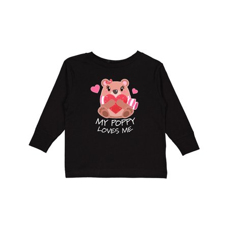 

Inktastic My Poppy Loves Me- Bear and Hearts Gift Toddler Boy or Toddler Girl Long Sleeve T-Shirt