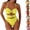 Khaki, variant on Women's One Piece Swimsuit Wirefree Design Tummy Control Cut Out Back Halter Neck Fringe Details Orange S