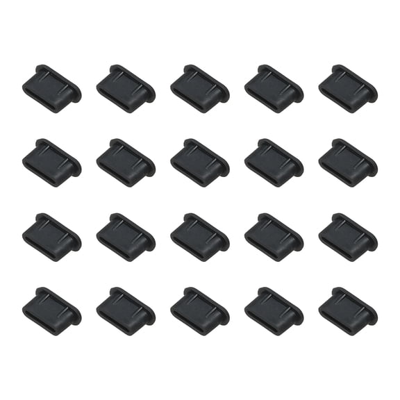 Uxcell USB Type C Dust Plug, Anti Dust Plug Cover Silicone Charging Cap Port Cover Protector Female End for Computer Black