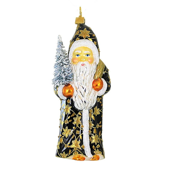 Gabriela Christoff Ornaments 6.25In Winter Golden Sparkle, Glass, Ornament Christmas Santa 29733