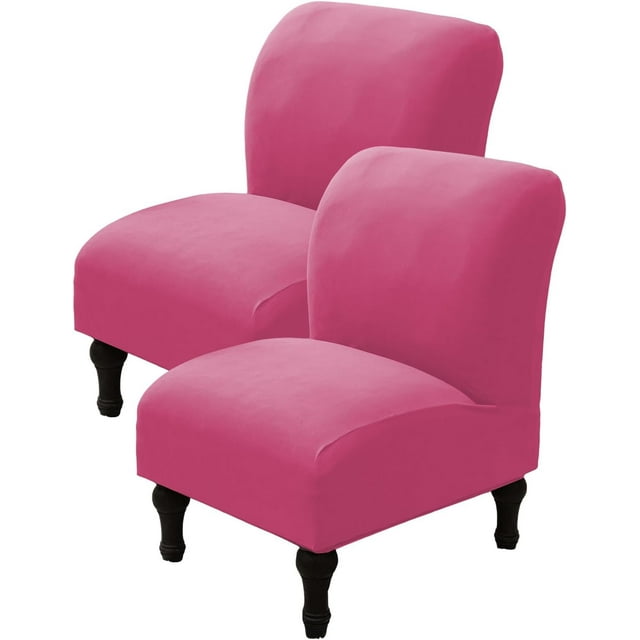 Armless Chair Slipcover Stretch Armless Accent Chair Cover - Removable Washable Furniture Protector for Living Dining Room - Slipper Chair Slipcover Without Arms, 2Pcs