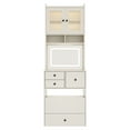 thumbnail image 6 of CazToi Make Up Vanity Desk with Mirror & Lights 3 Drawers Small Vanity Desk with Storage Chair and Cabinets, 6 of 8