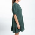 thumbnail image 5 of Elsie & Zoey Arissa XL Forest Shade Short Sleeve Crew Neck Tiered Panel Dress for Women, 5 of 6