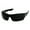 Black, variant on Loc Men's Rectangular Hardcore Gloss Black Wrap 63mm Sunglasses