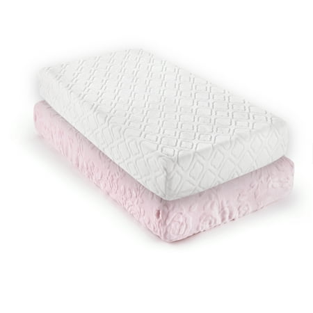 UPC: 0190945116628 | Levtex Baby – Ogee and Flowers Diaper Changing Pad Cover Set of 2- Fits Most Standard Changing Pads – Ogee – Ivory and Flower – Blush – Nursery Accessories – Plush