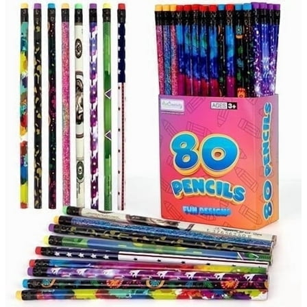 ArtCreativity Number 2 Pencils Set, 24 Pack – Fun Design Wooden Pencils for Kids, Party Favors, and Classroom Supplies