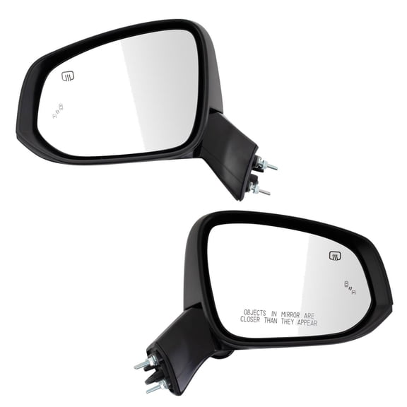 TRQ Driver & Passenger Side Power Heated Mirrors with Blind Spot Paint to Match Black Fits 2021-2023 Toyota Sienna LE XLE XSE TO1320426 TO1321426