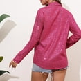 thumbnail image 6 of Pink Women's Short Sleeve T-shirt, Women'S Carnival Spring And Autumn Summer Long Sleeve Fashionable Sequin Lapel Solid Color Casual Shirt,Women's Short sleeve T-shirt XL, 6 of 6