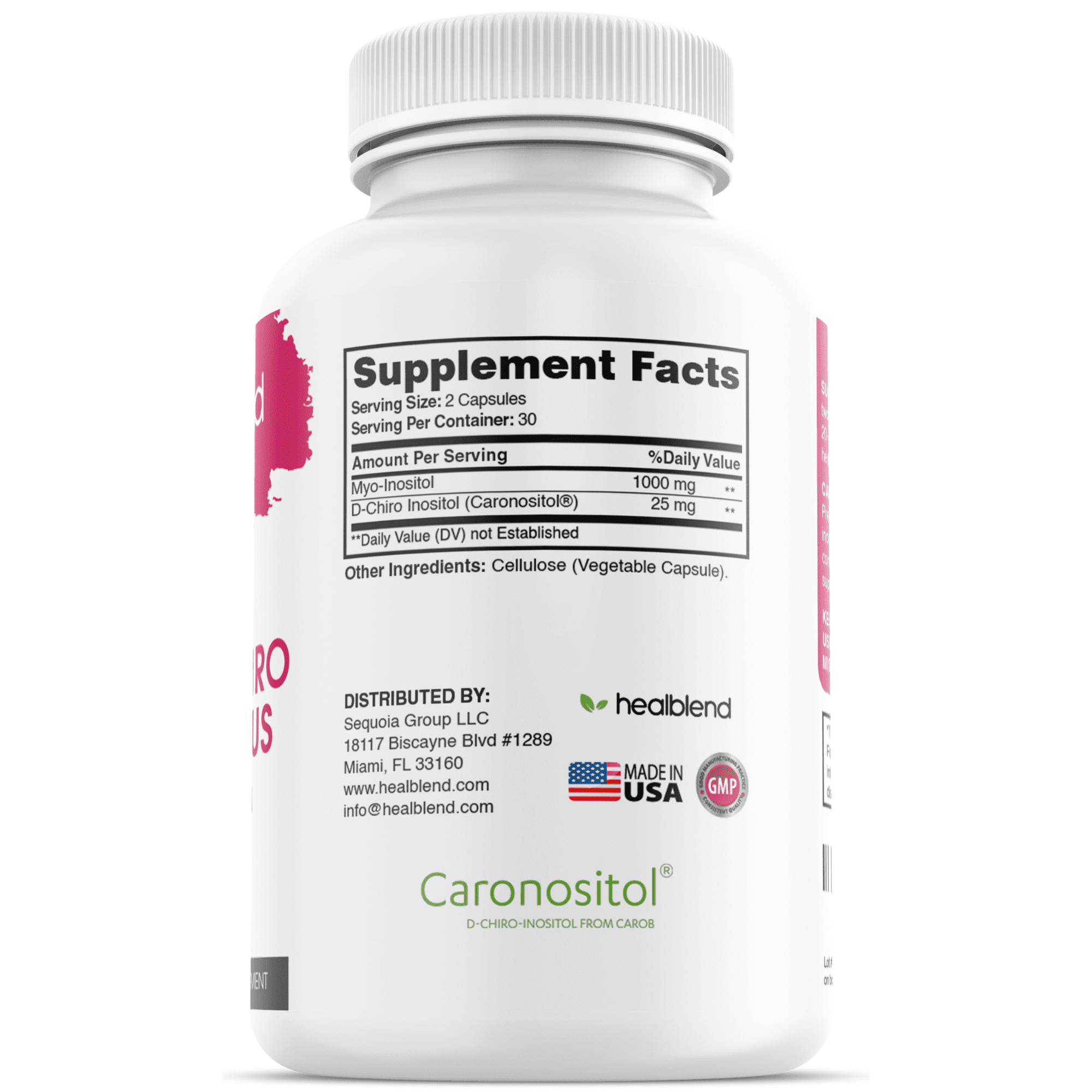 Healblend Myo Inositol & D-Chiro Inositol Plus Supplement - Support Hormonal Balance, Fertility & Healthy Ovarian Function for Women - 60 Capsules