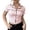 Pink Shirts, variant on CAIVO Women's Casual Short Sleeve Button Down Shirt With Classic Collar And Black Trim Pure Color Summer Blouse Leisure Back To School Tops